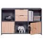 Voir la diapositive 5 : Commode de rangement 2 portes 2 tiroirs 3 niches TEO 