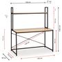 Voir la diapositive 4 : VS VENTA-STOCK Bureau Carmen noir, 1 étagère, style industriel, 120 cm longueur