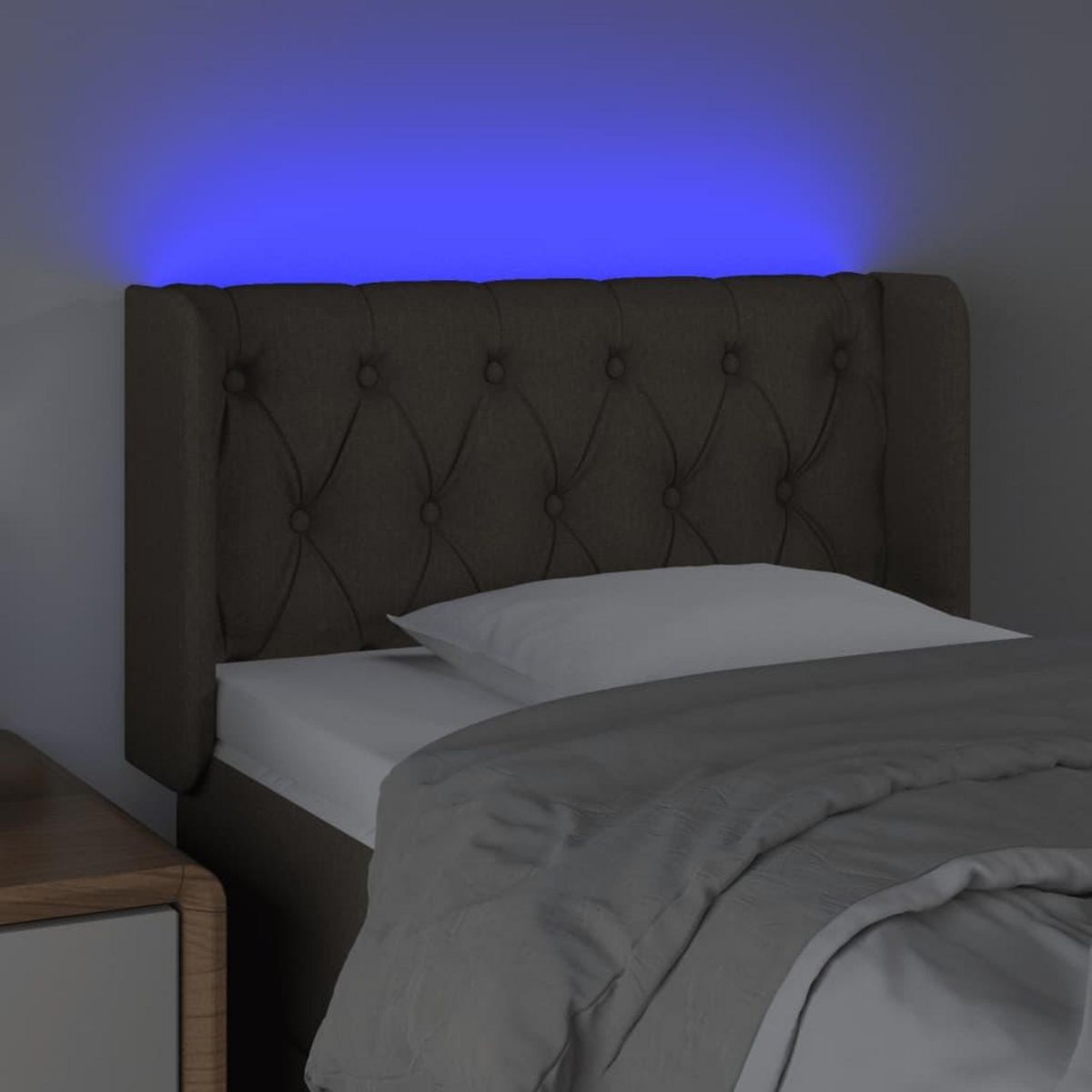 VIDAXL Tete de lit a LED Taupe 83x16x78/88 cm Tissu