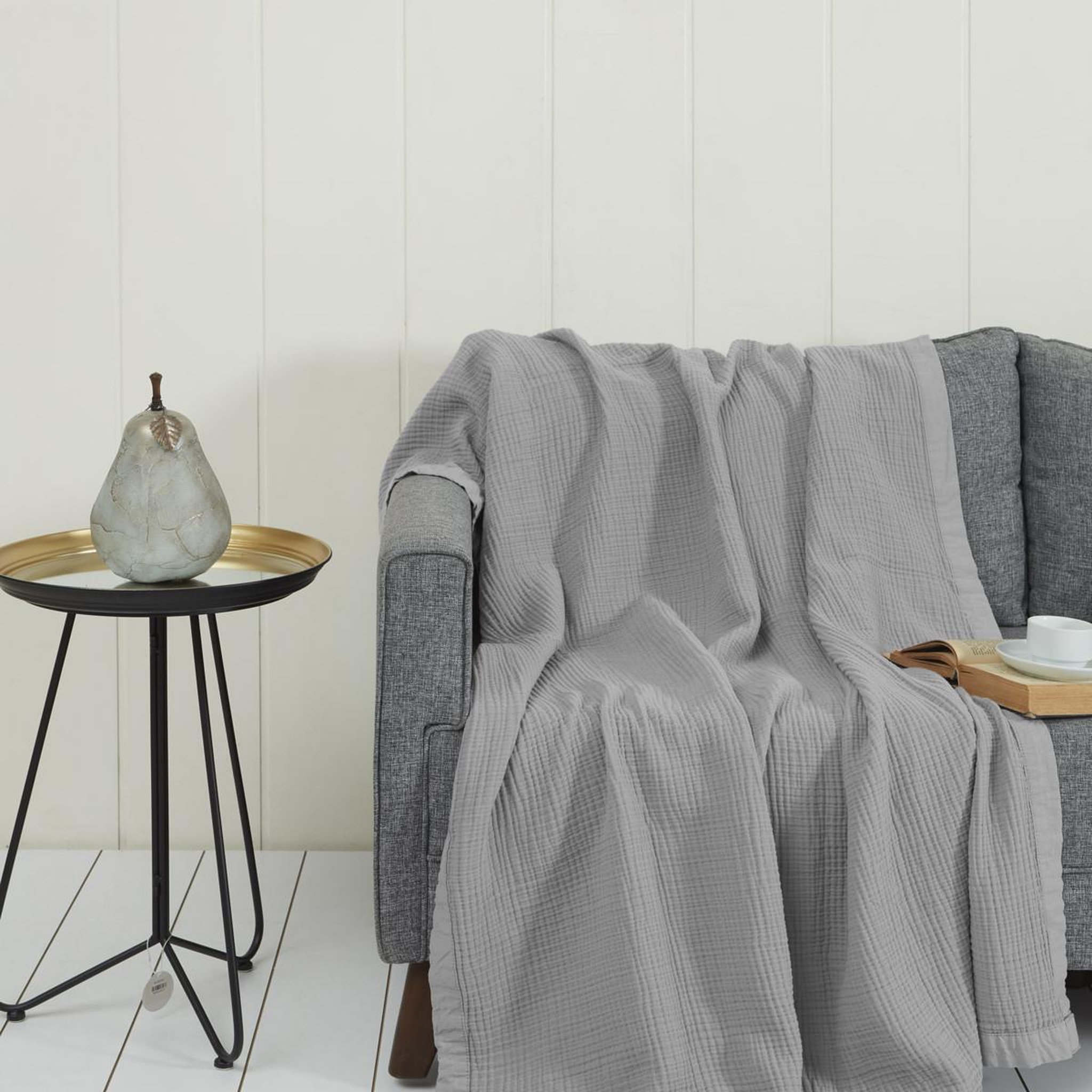 Voir la diapositive 2 : Sensei Maison Plaid gansé en gaze de coton LOFT - 130x170 cm