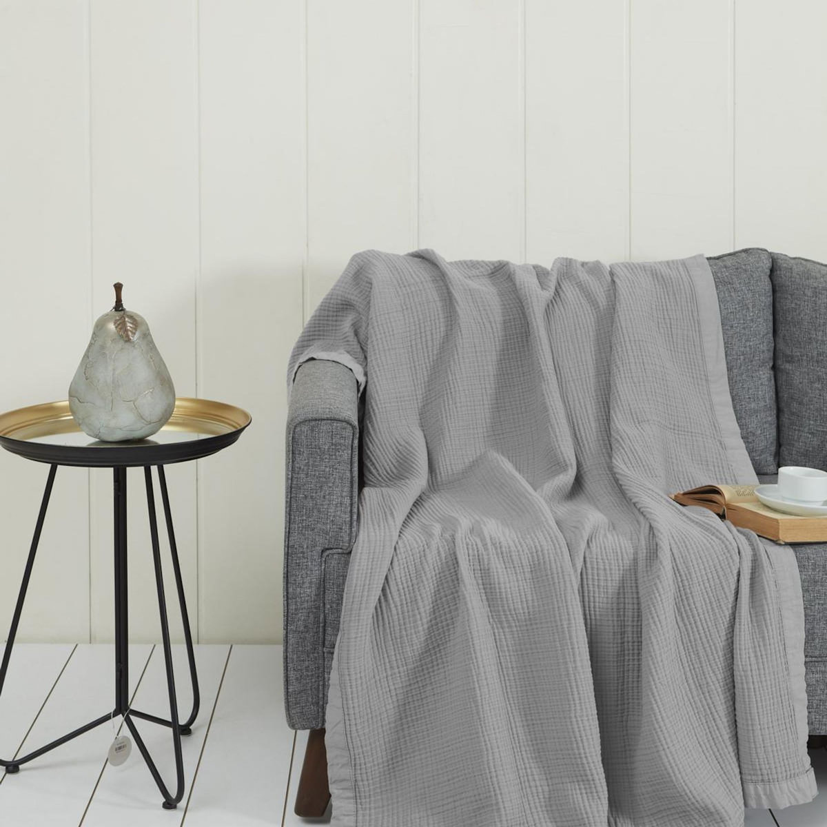 Sensei Maison Plaid gansé en gaze de coton LOFT - 130x170 cm