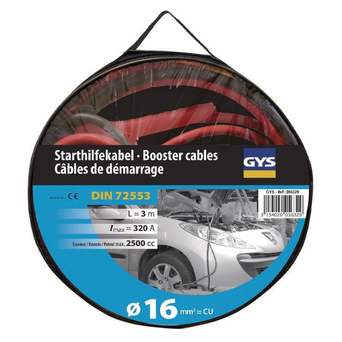 GYS Câbles de démarrage GYS 320A (2.5L) - 2x3m - Ø16mm² - Pinces Isolées