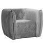 Voir la diapositive 1 : Paris Prix Fauteuil Matelassé en Velours  Darryl  90cm Gris