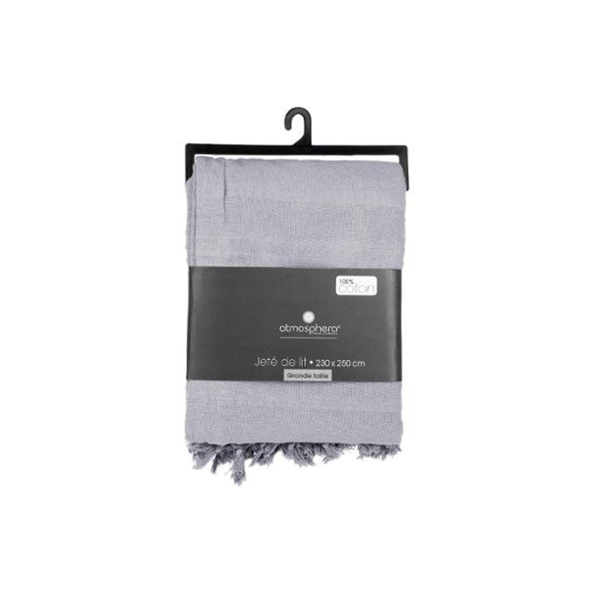 ATMOSPHERA Jeté de Lit  Anjali  230x250cm Gris Clair