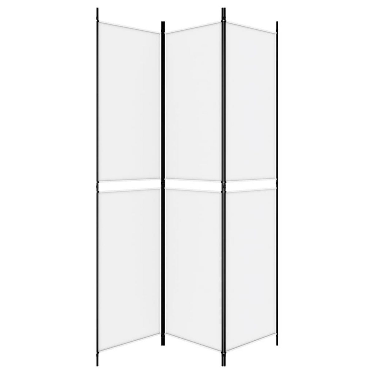 VIDAXL Cloison de separation 3 panneaux Blanc 150x220 cm Tissu