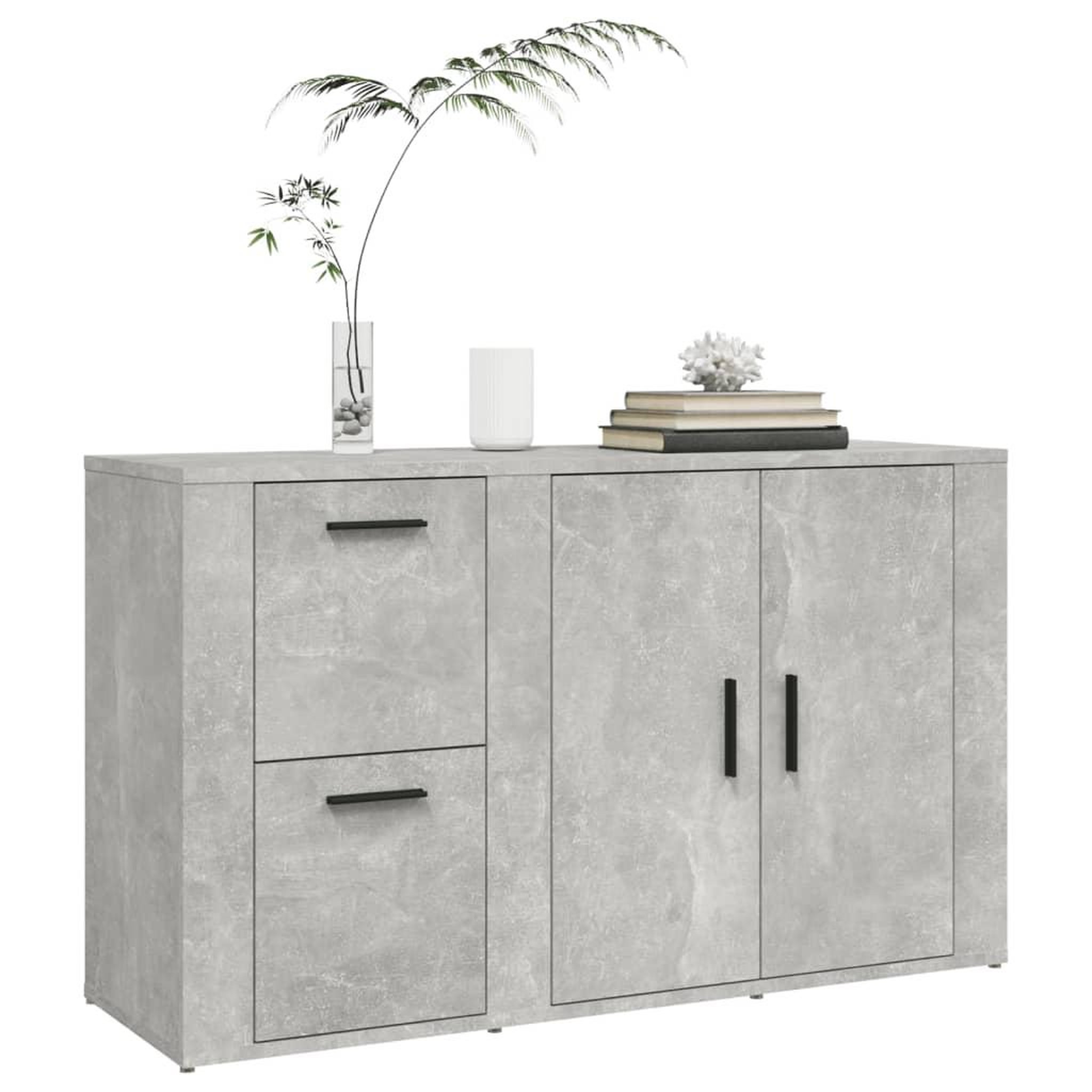 Voir la diapositive 4 : VIDAXL Buffet Gris beton 100x33x59,5 cm Bois d'ingenierie