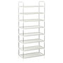 Voir la diapositive 2 : VIDAXL Etagere a chaussures 8 etageres Metal et tissu intisse Argente