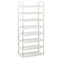 Voir la diapositive 2 : VIDAXL Etagere a chaussures 8 etageres Metal et tissu intisse Argente