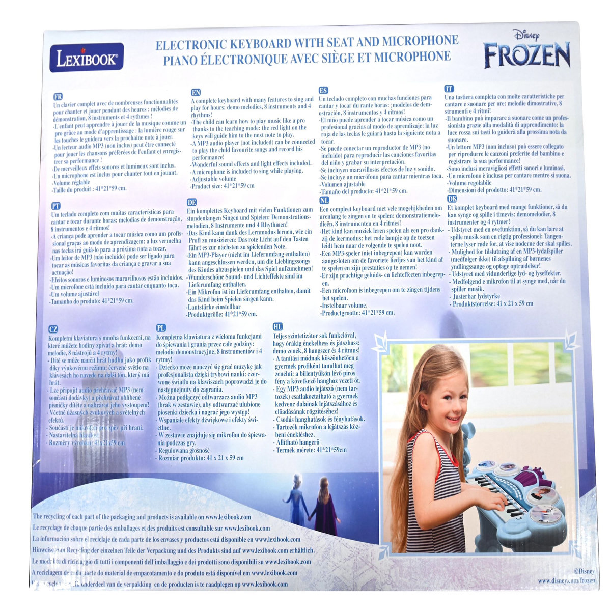 Lexibook Piano électronique La Reine des Neiges avec siège et micro