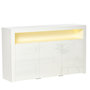 Voir la diapositive 1 : HOMCOM HOMCOM Buffet LED - meuble de rangement LED - 3 placards avec étagère et grande niche - panneaux particules MDF blanc laqué