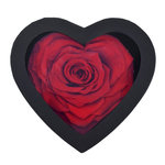 SC CRYSTAL Coffret cœur décoré d'une rose éternelle rouge en forme de cœur