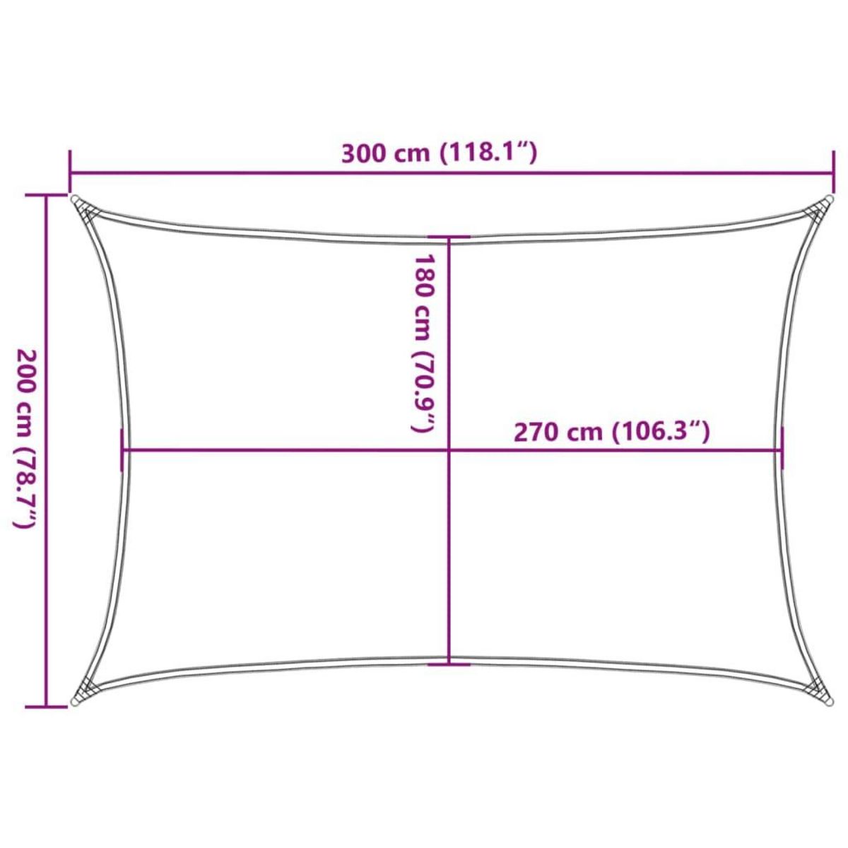 VIDAXL Voile d'ombrage 160 g/m^2 Marron 2x3 m PEHD