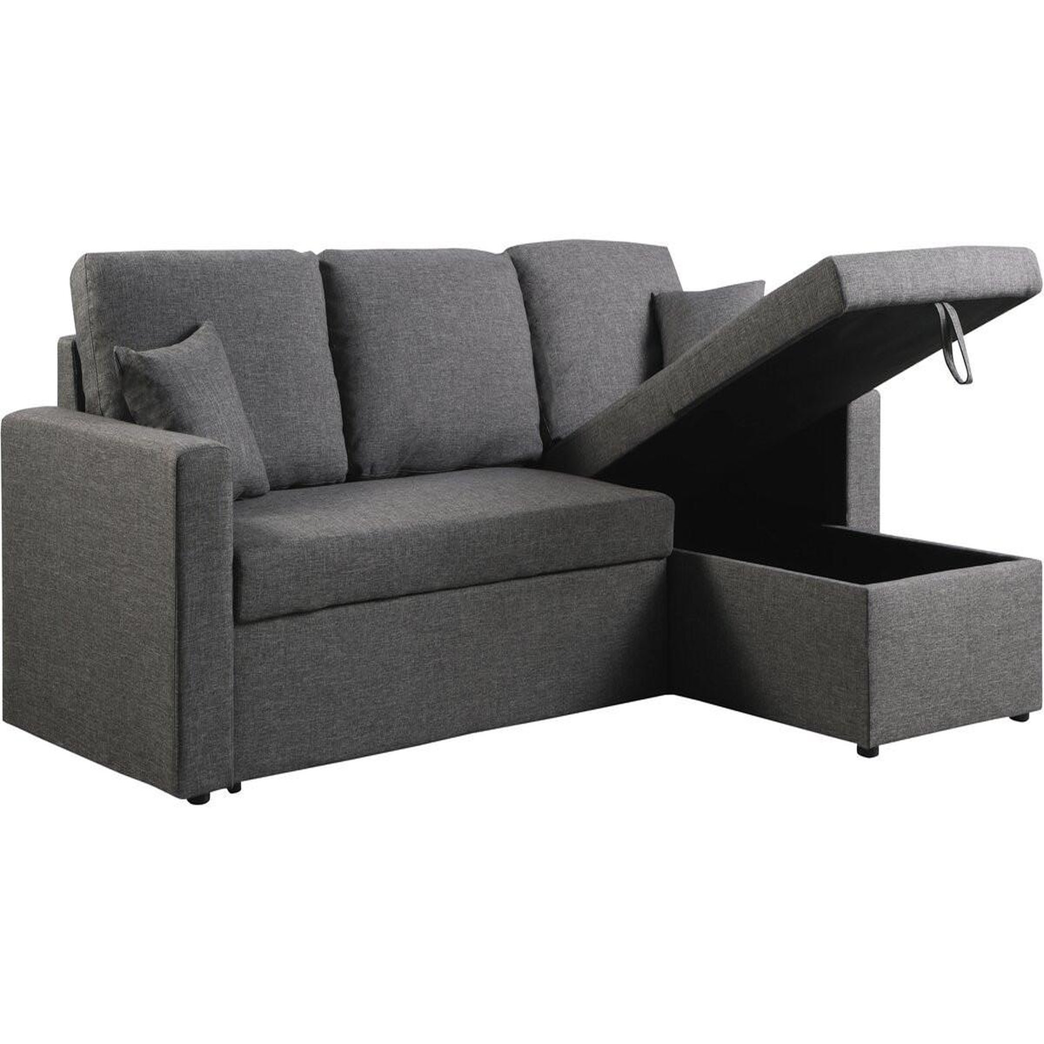 Habitat et Jardin Canapé d'angle convertible/ réversible avec coffre  Alain  - 3 places - Gris