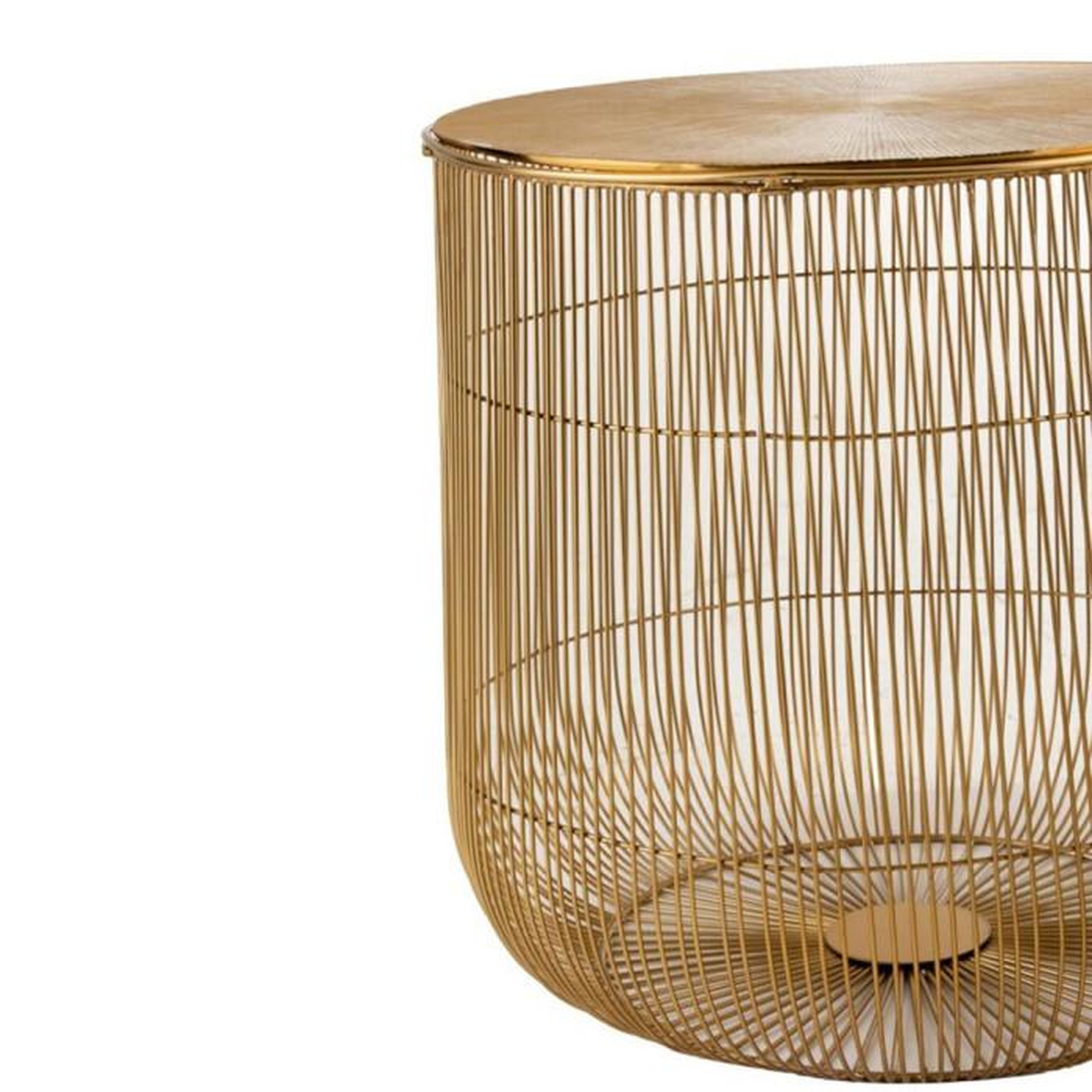 Voir la diapositive 2 : Paris Prix Lot de 2 Tables d'Appoint  Panier  49cm Or