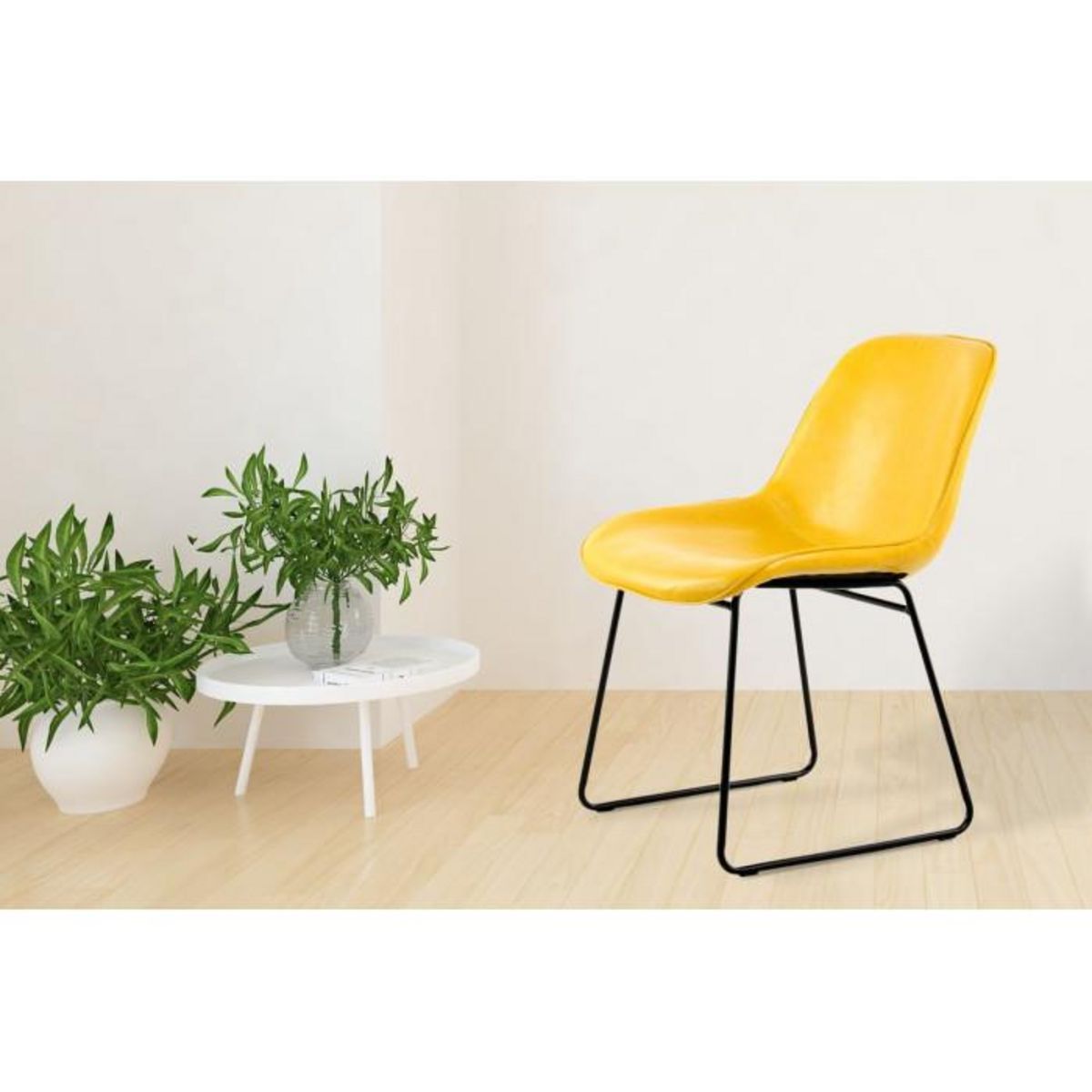 Paris Prix Lot de 2 Chaises Design  Cora  81cm Jaune