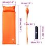 Voir la diapositive 6 : VIDAXL Matelas de camping autogonflant avec oreiller 1 personne orange