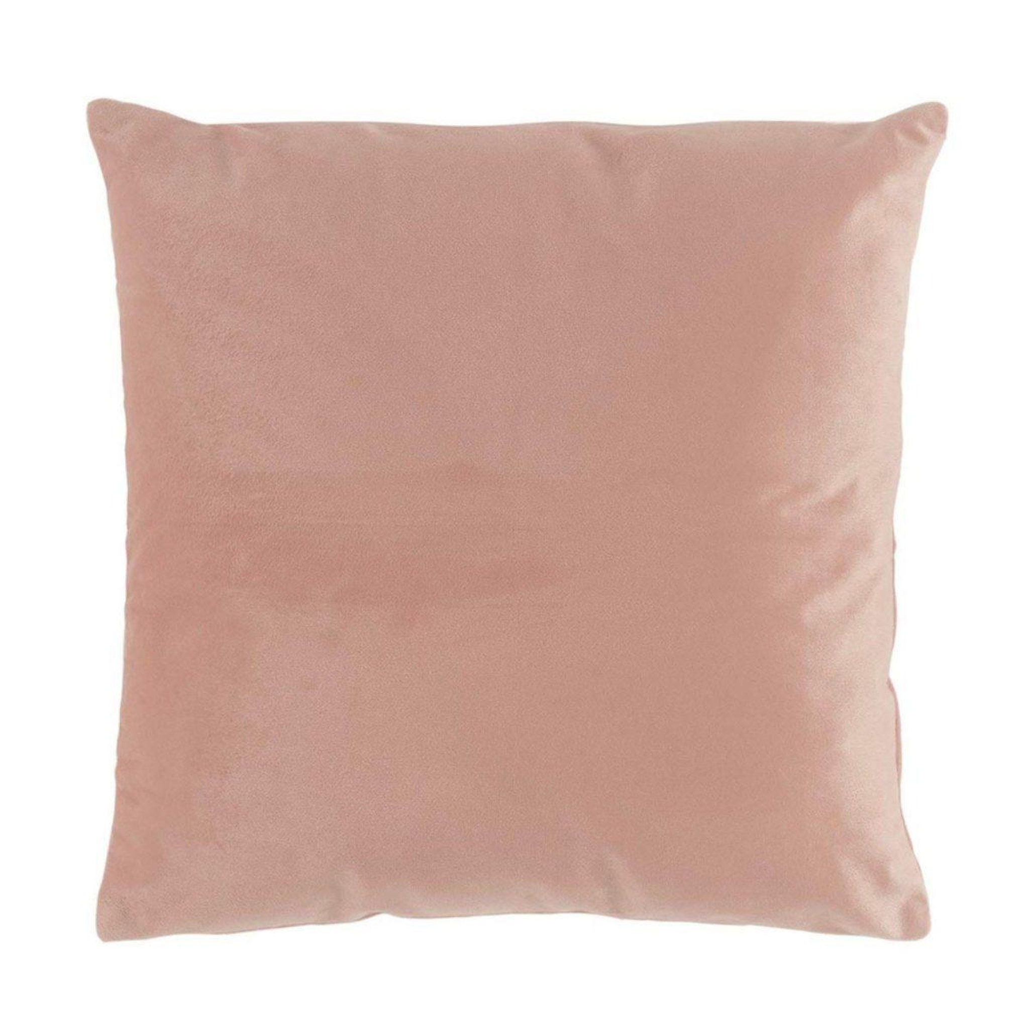 Voir la diapositive 1 : Douceur d'Intérieur Coussin déco uni  velvetine  40x40cm rose dragée