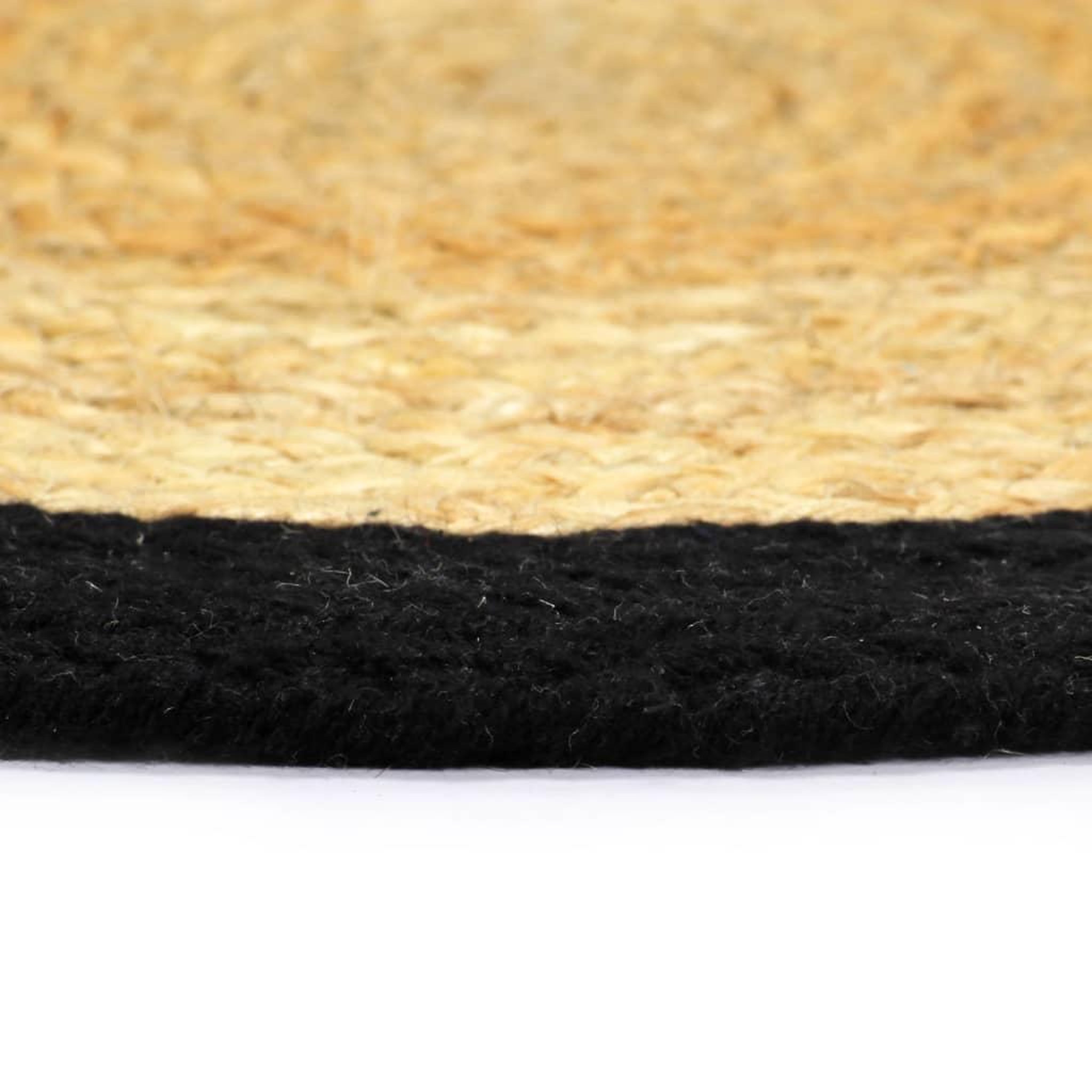 Voir la diapositive 3 : VIDAXL Napperons 4 pcs Naturel et noir 38 cm Jute et coton