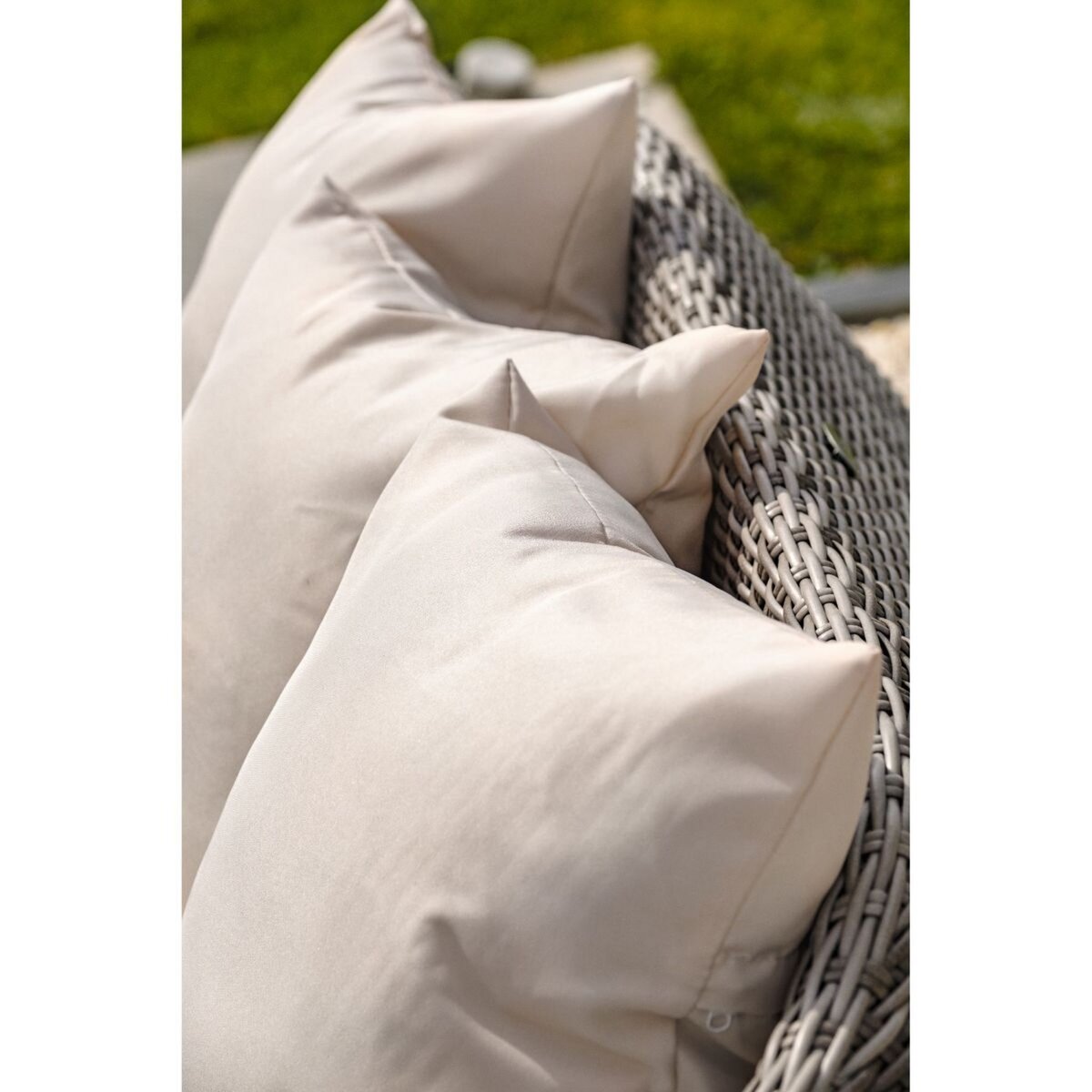 DCB GARDEN Salon bas de jardin 5 personnes en résine tressé gris ISA