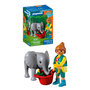 Voir la diapositive 1 : PLAYMOBIL 72092 Zoo : Éléphanteau et gardien de zoo