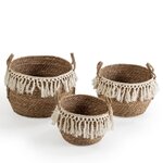 VS VENTA-STOCK Set de 3 paniers Jula fibre naturelle, blanc/naturel