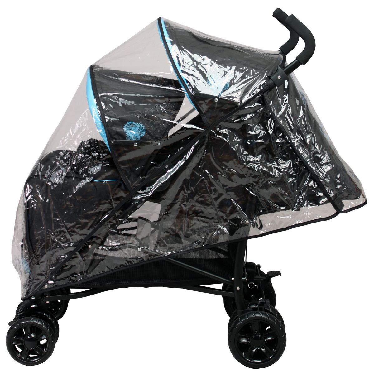 BAMBISOL Poussette canne double - Noir/bleu turquoise