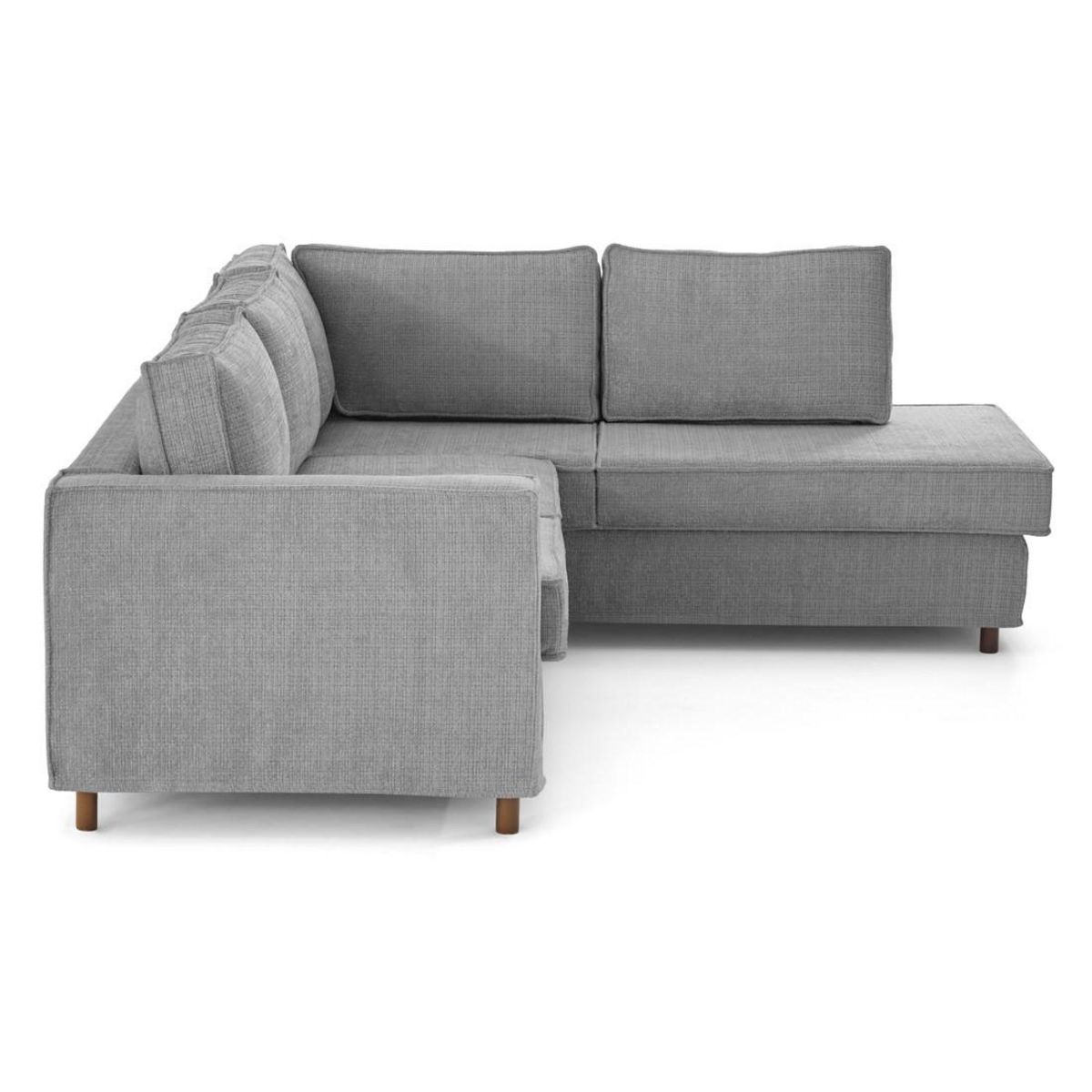 LISA DESIGN Jake - canapé déhoussable d'angle droit 5 places en velours texturé