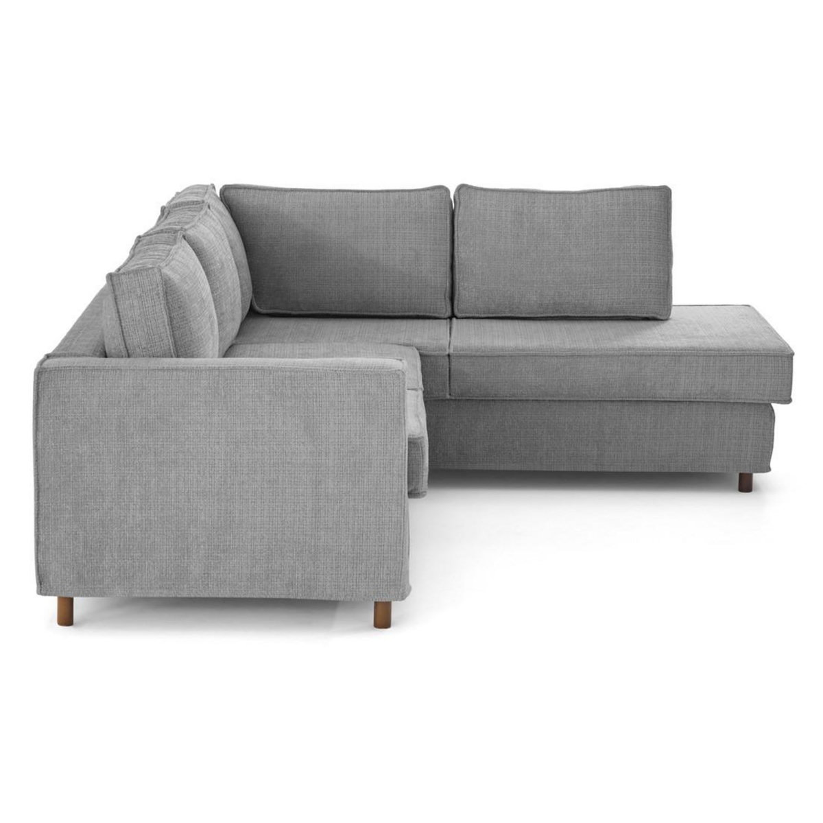 LISA DESIGN Jake - canapé déhoussable d'angle droit 5 places en velours texturé