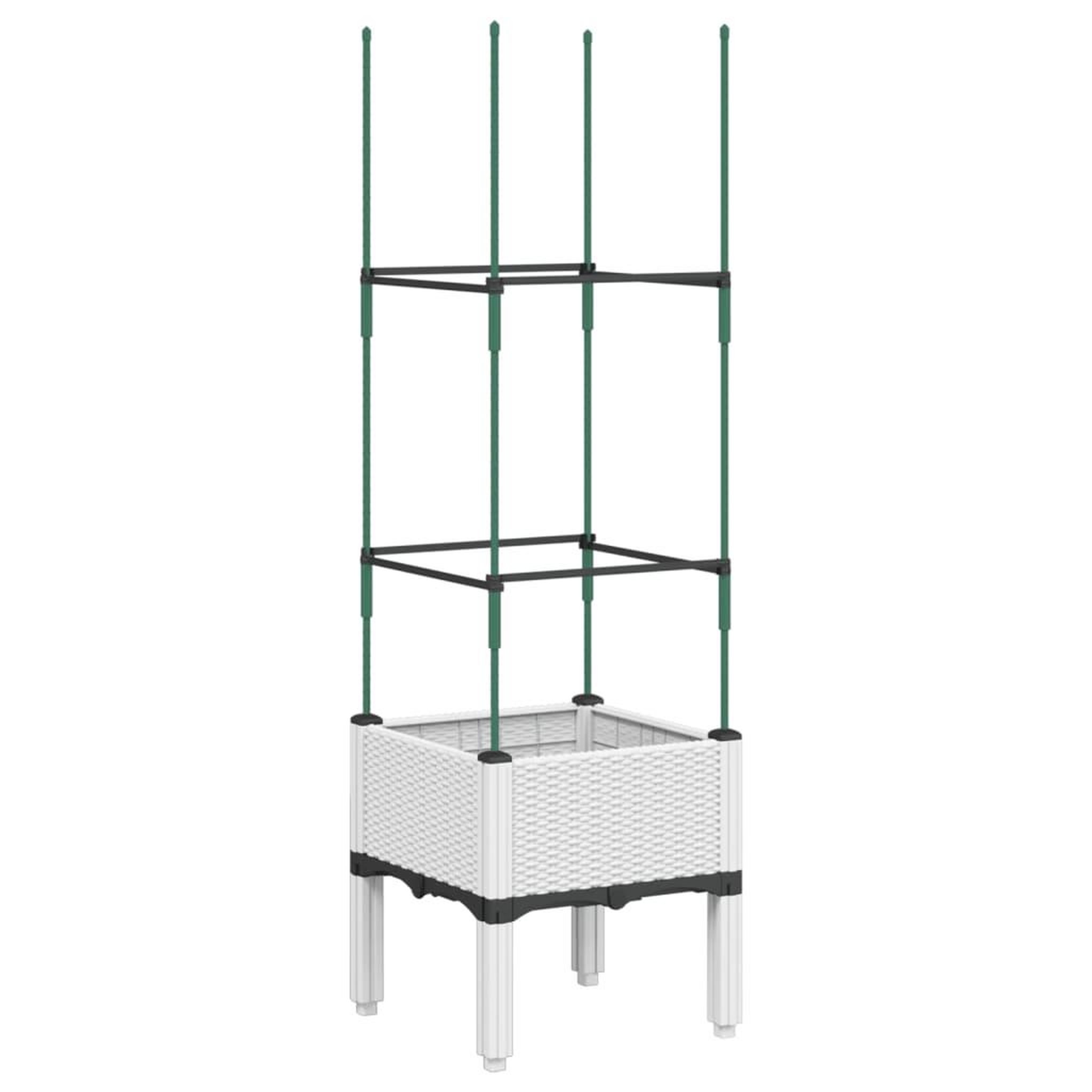 Voir la diapositive 5 : VIDAXL Jardiniere avec treillis blanc 40x40x142,5 cm PP