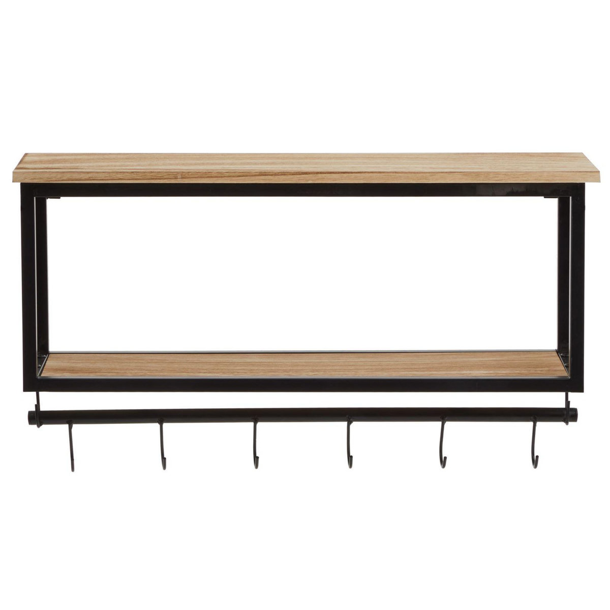 IDIMEX Porte-manteaux mural ARMANDO, avec 2 étagères en bois et cadre en métal