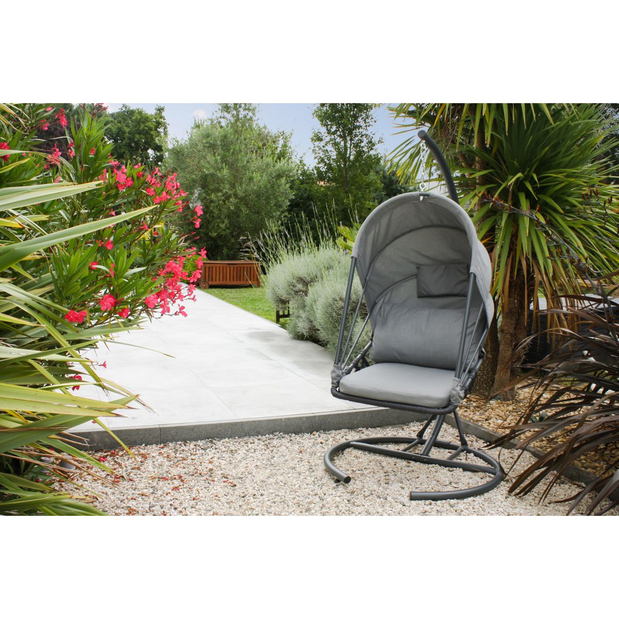 Voir la diapositive 1 : DCB GARDEN Balancelle de jardin - Coussins gris - LACANAU