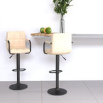VIDAXL Tabourets de bar lot de 2 creme velours