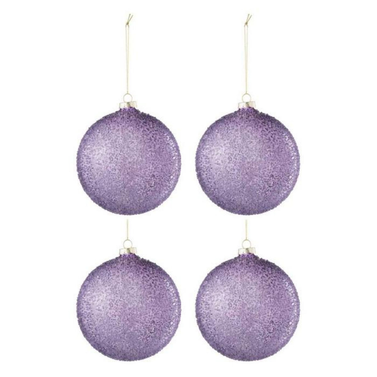 Paris Prix Lot de 4 Boules de Noël  Perla  12cm Mauve
