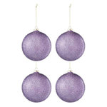 Paris Prix Lot de 4 Boules de Noël  Perla  12cm Mauve