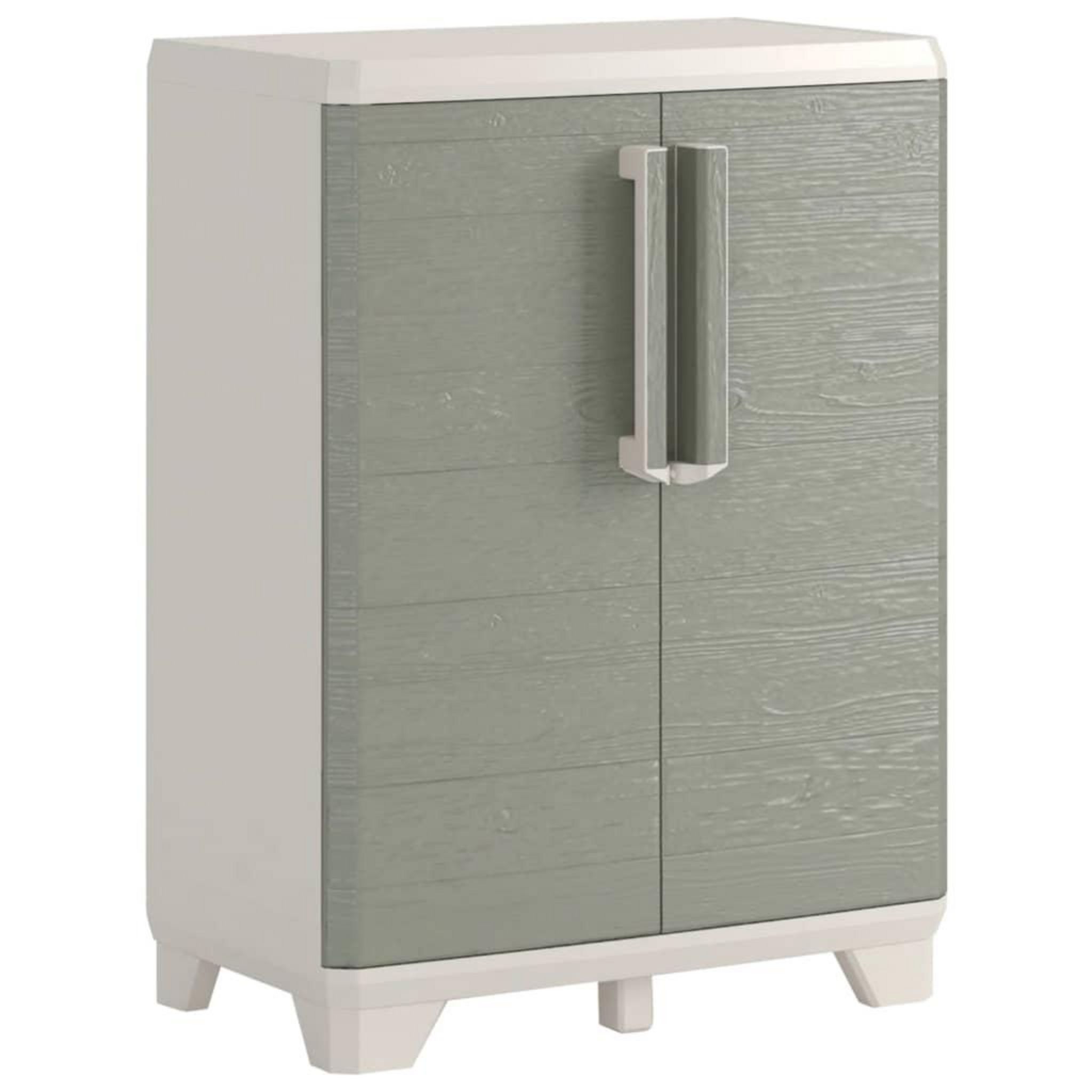 Keter Keter Armoire de rangement basse de jardin Creme et taupe 97 cm