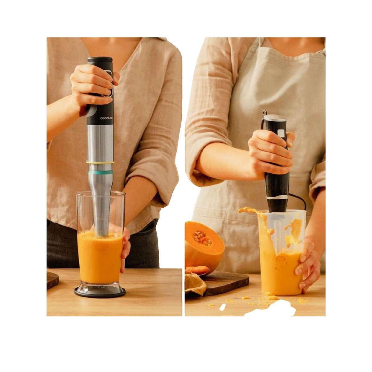 CECOTEC Mixeur Plongeant Cecotec PerreoMove 1500 W Noir et Acier Inoxydable