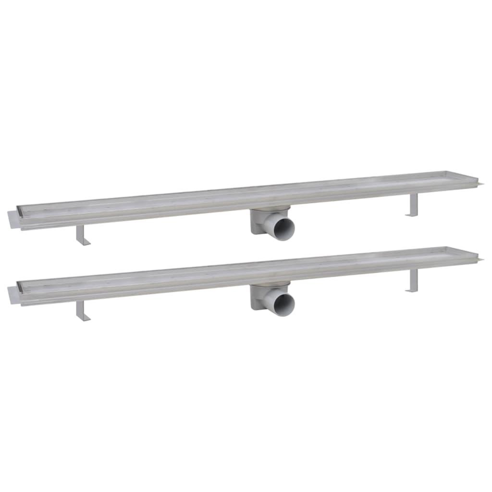 Voir la diapositive 2 : VIDAXL Drain de douche lineaire 2 pc 1030 x 140 mm Acier inoxydable