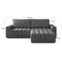 Voir la diapositive 5 : BEST MOBILIER Cordova - canapé d'angle droit 4 places convertible avec coffre en velours