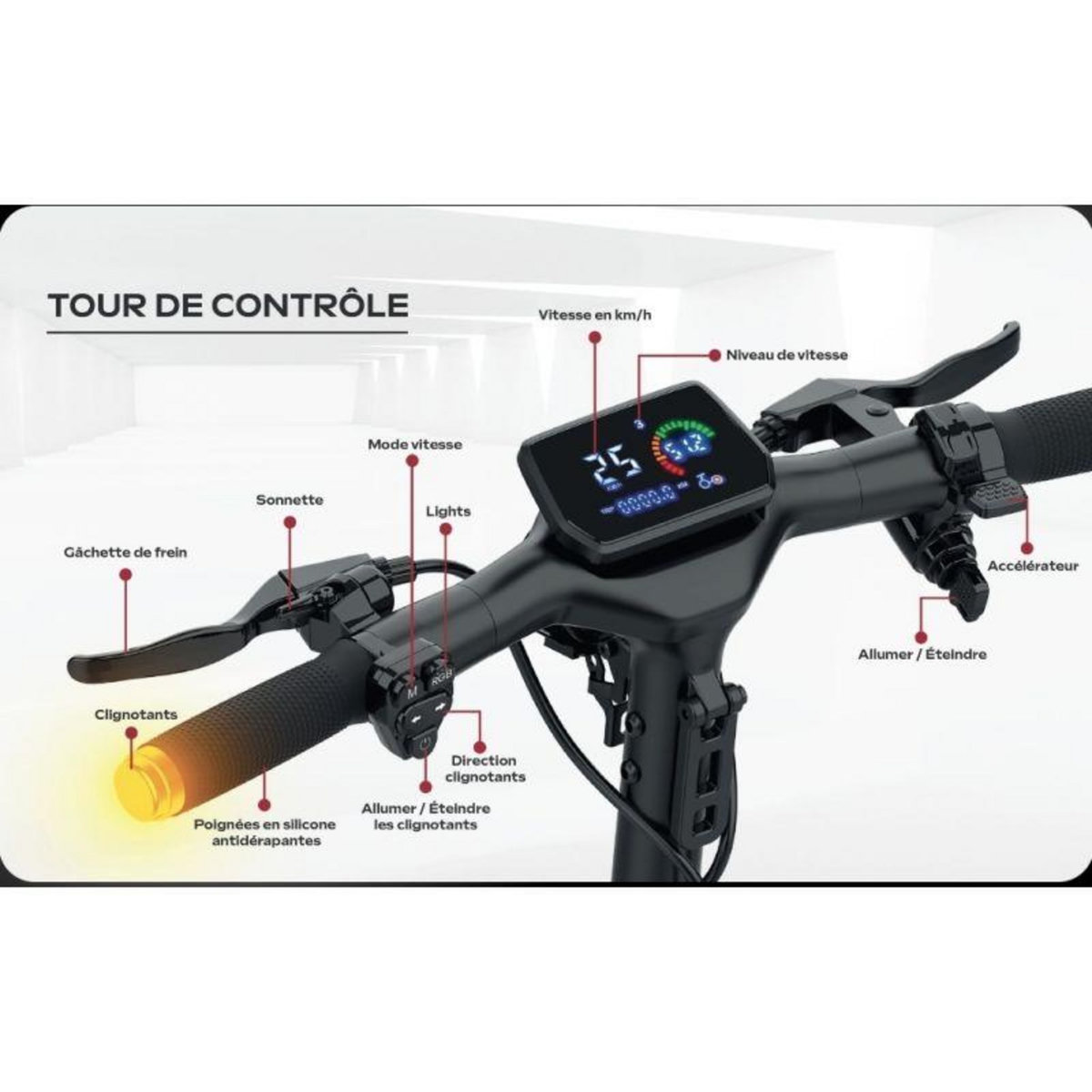 URBANGLIDE URBANGLIDE All Road 6 2x2 – Trottinette Électrique 800W x2, Batterie 48V 18,2Ah, 80km d'Autonomie, 25km/h