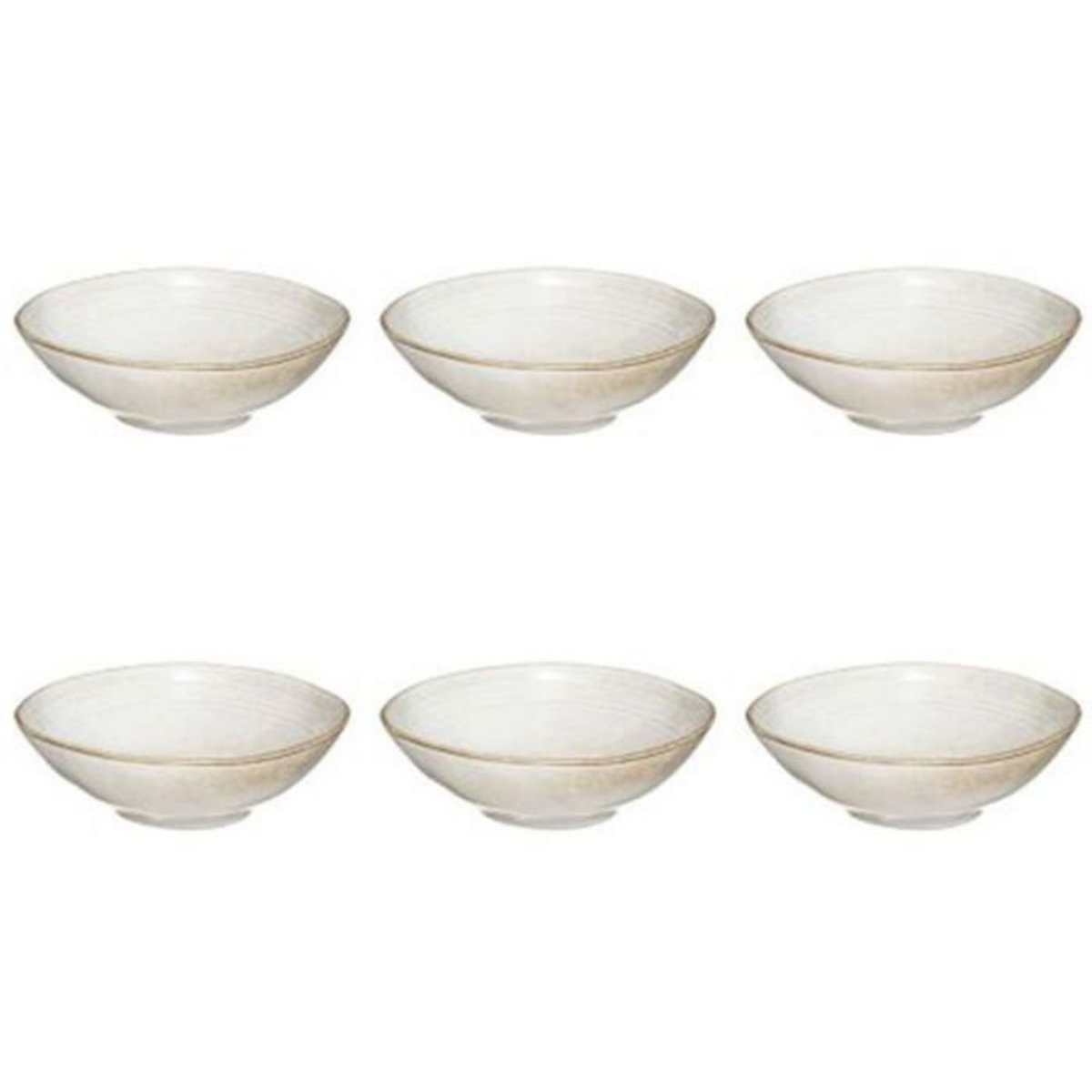 SECRET DE GOURMET Lot de 6 Bols Ronds Design  Flower  15cm Gris