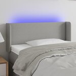 VIDAXL Tete de lit a LED Gris clair 83x16x78/88 cm Tissu