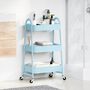 Voir la diapositive 3 : VIDAXL Chariot de rangement a 3 niveaux bleu 42x41,5x77 cm acier