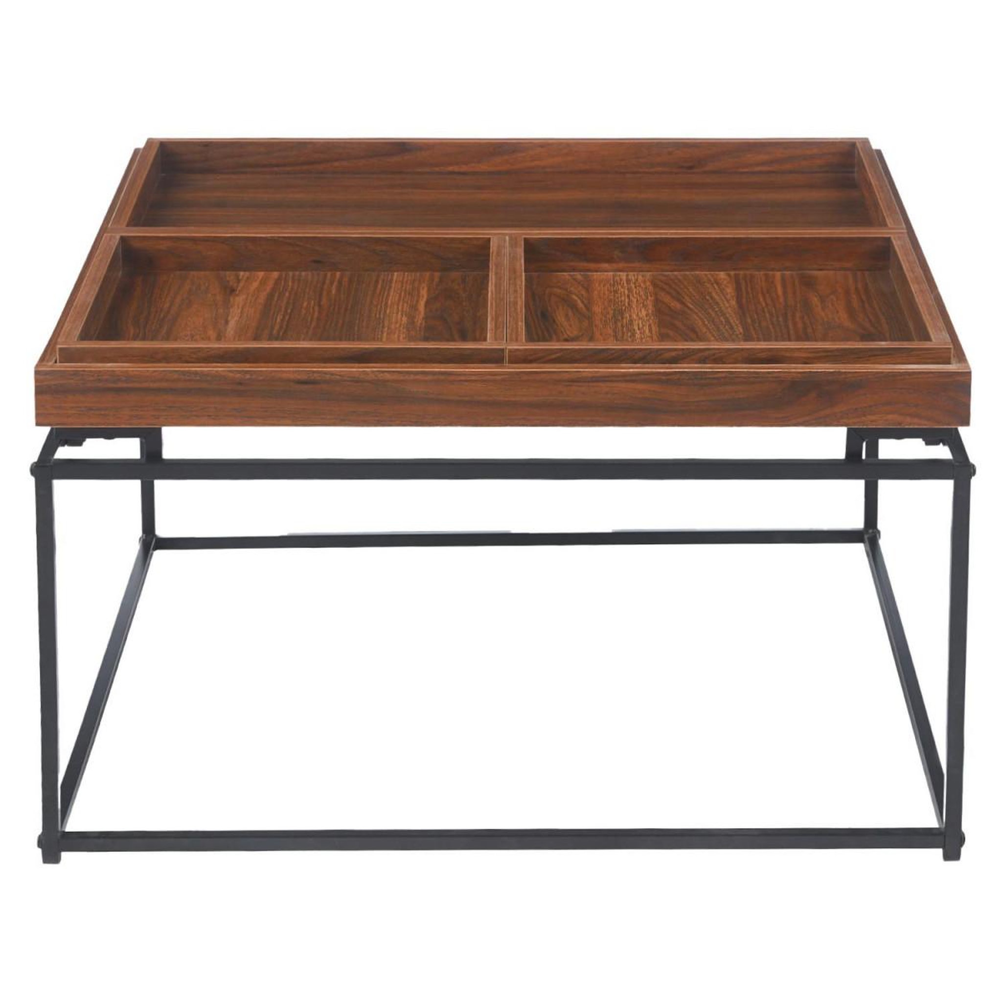 Voir la diapositive 2 : Paris Prix Table basse compartimentée  tetris  80cm noisette