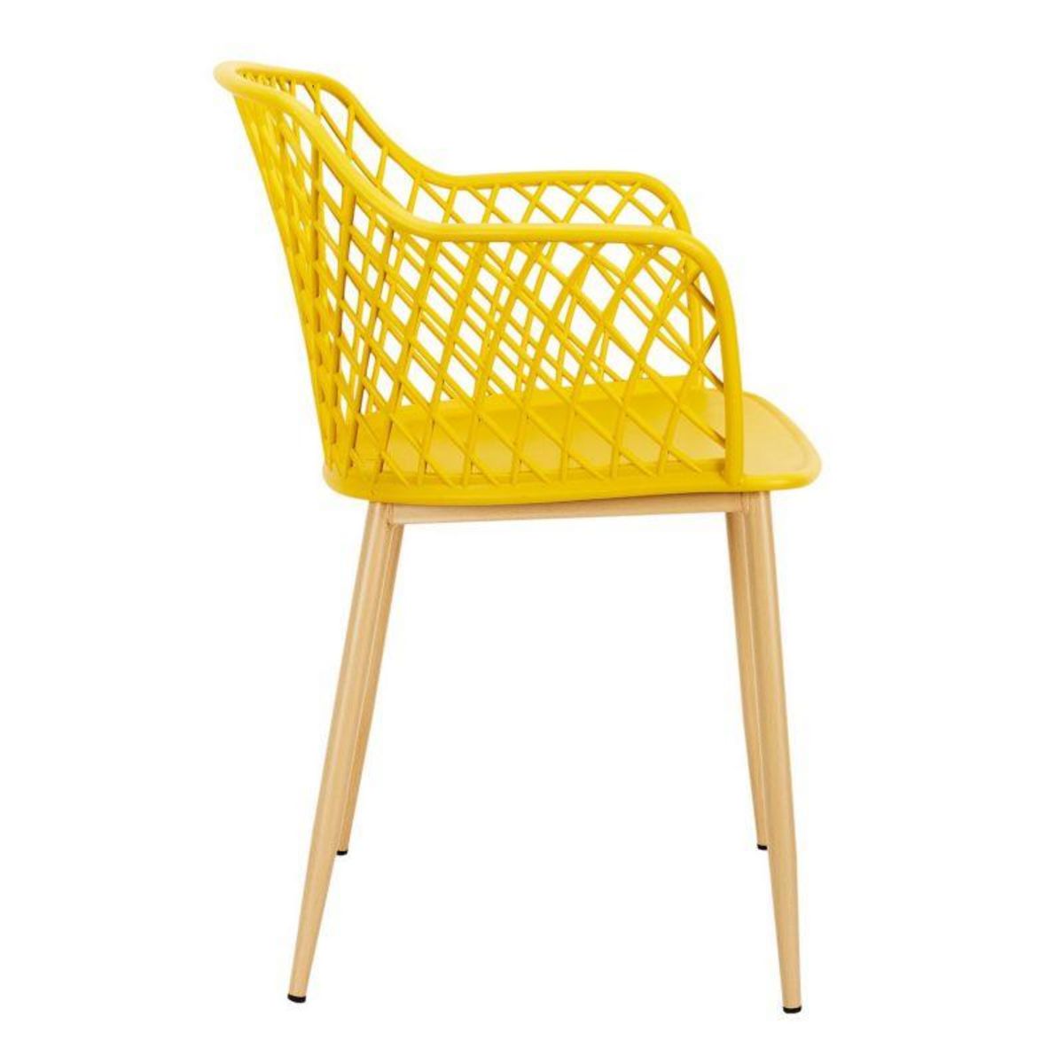 Paris Prix Lot de 4 Fauteuils Design  Malaga  80cm Jaune