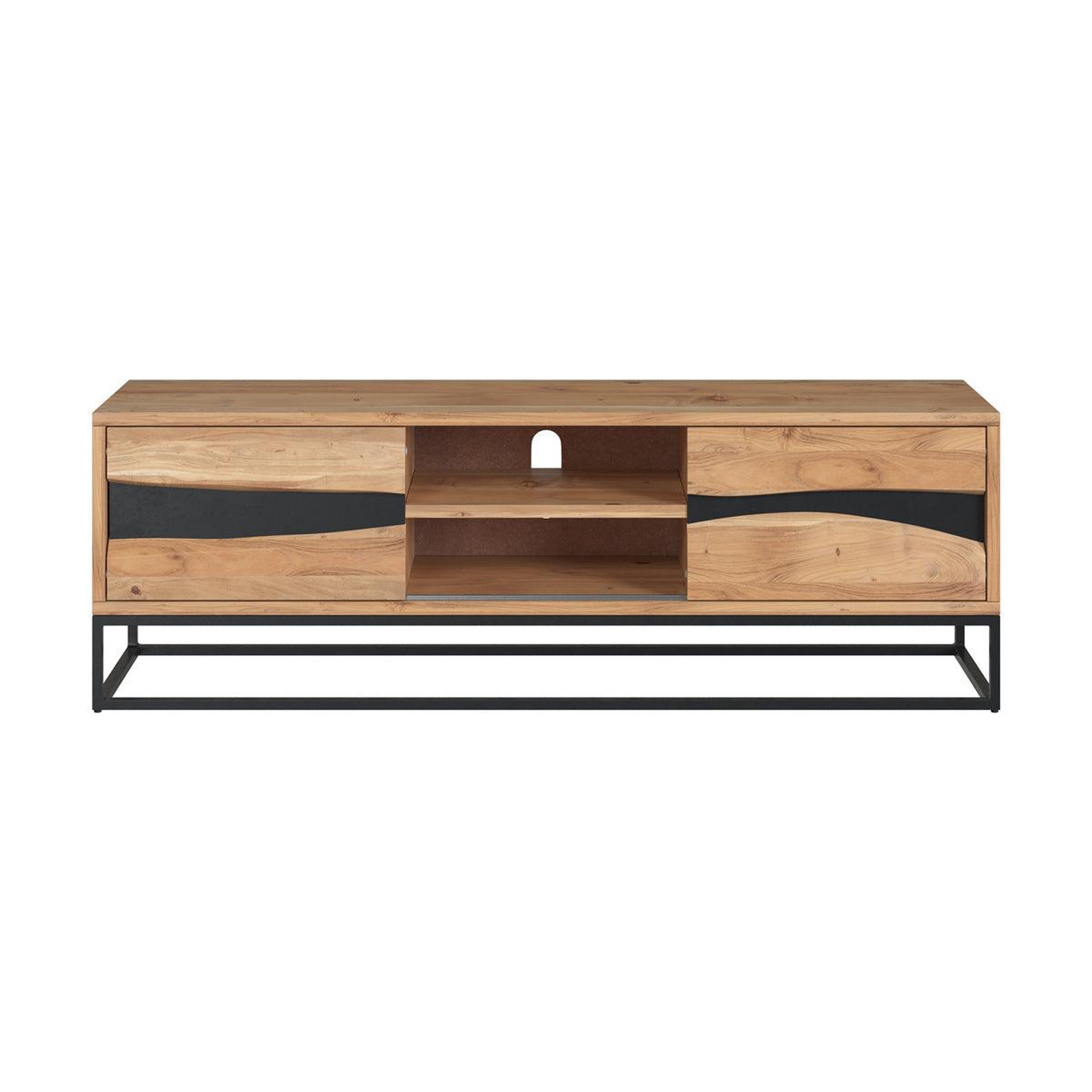 MAISON PAVANE Meuble tv en bois d'acacia massif et métal 140 cm-alabama