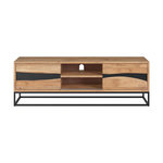 Rendez vous déco Meuble TV en bois d'acacia massif et métal 140 cm-Alabama