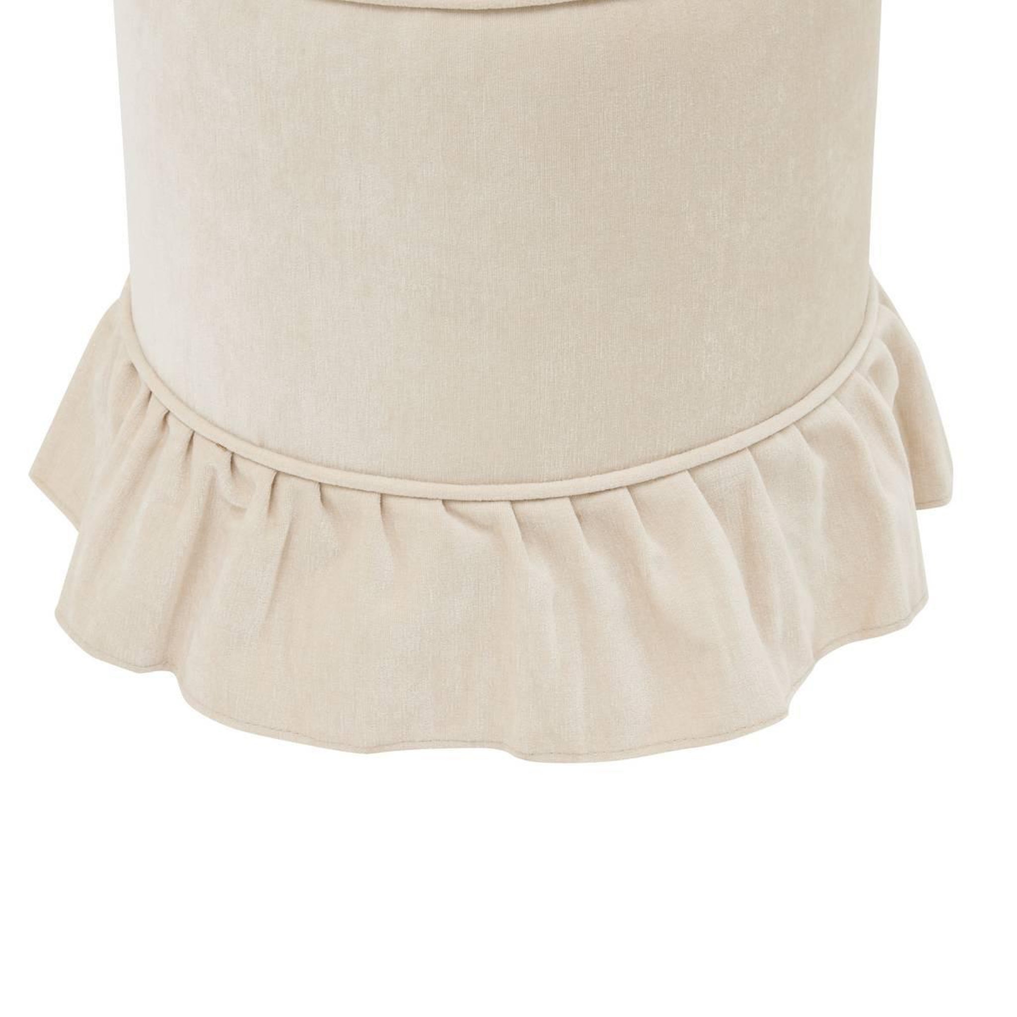 Voir la diapositive 3 : ATMOSPHERA Pouf Chenille à Volant  Fiora  41cm Ivoire