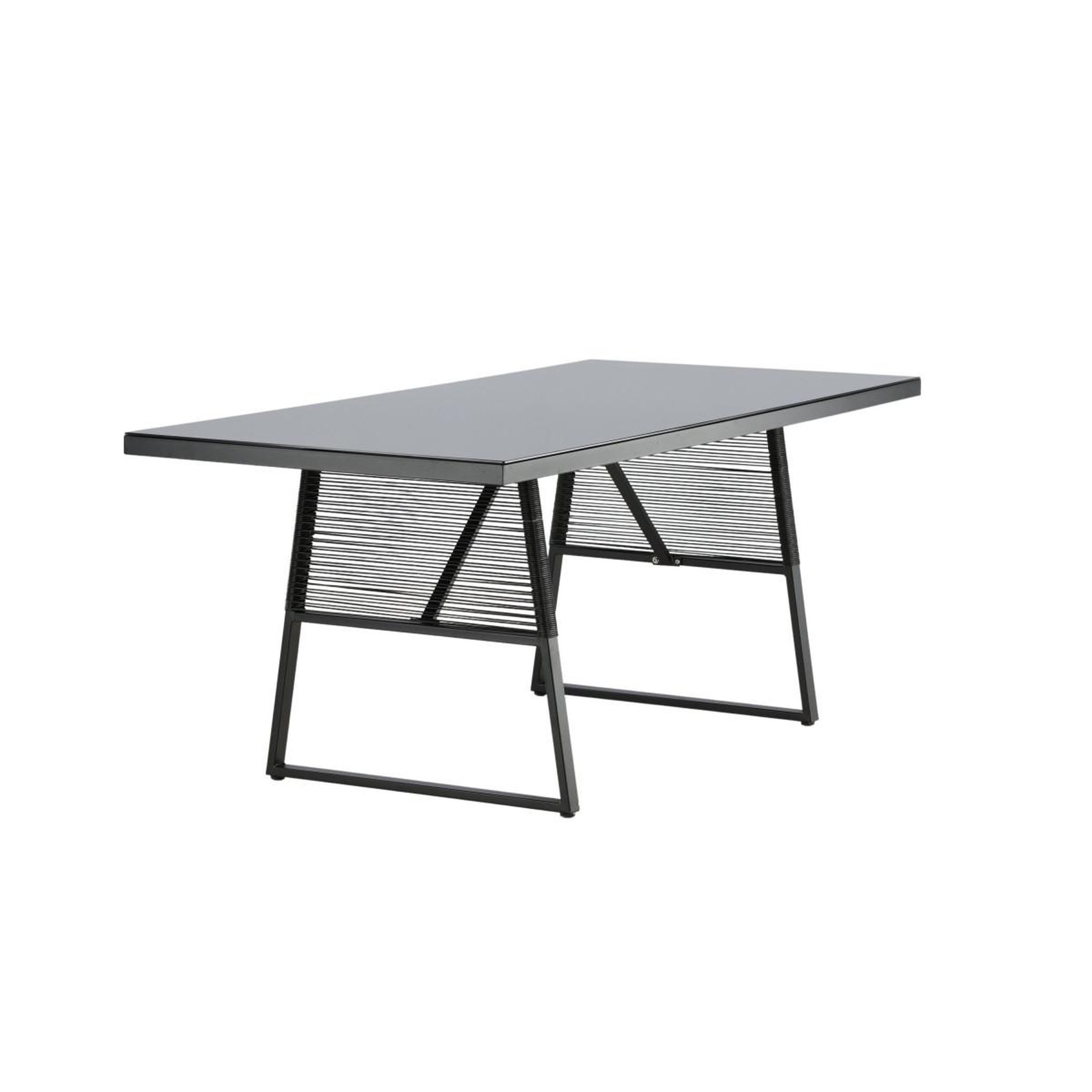Voir la diapositive 3 : Paris Prix Table de jardin en verre  dallas  193cm noir