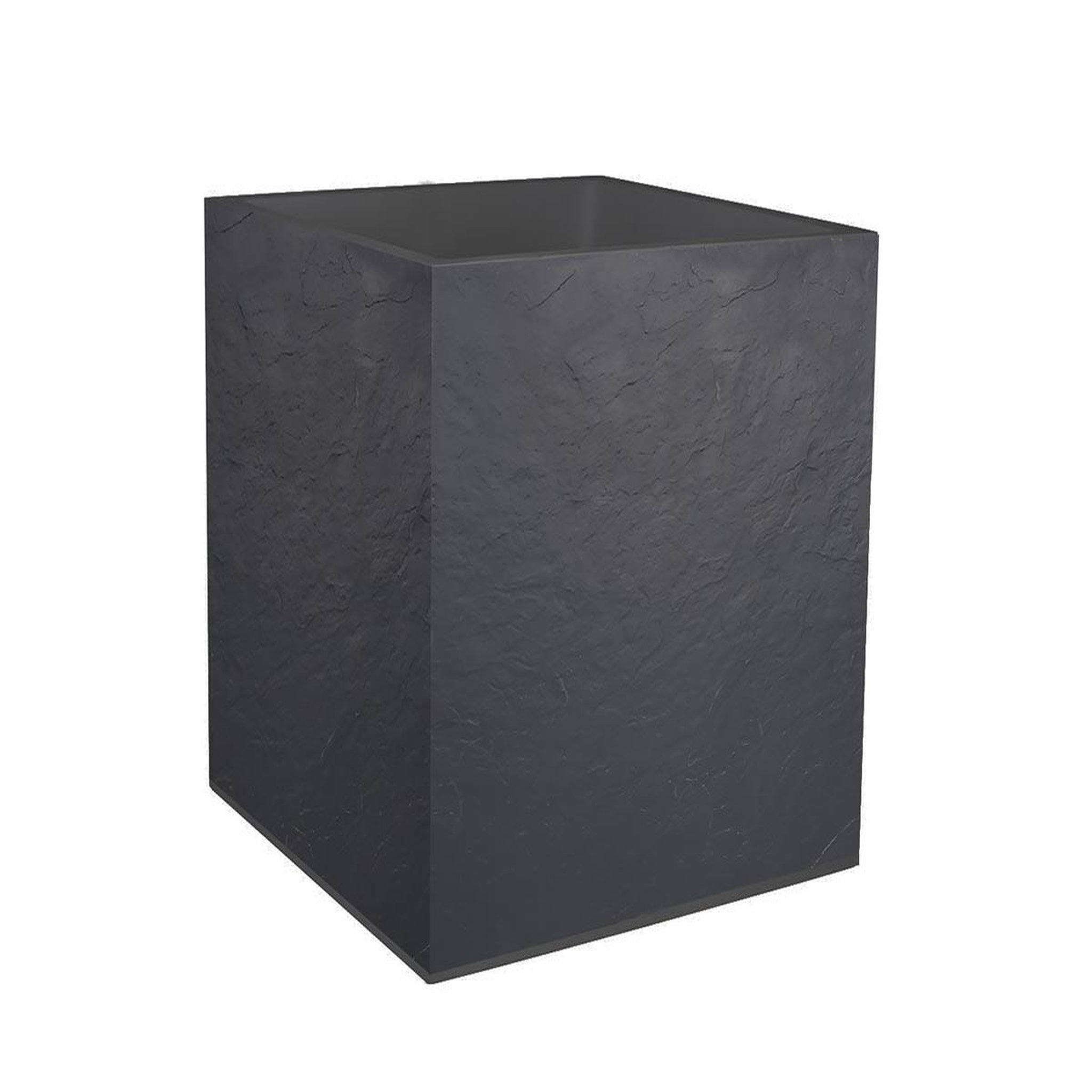 Eda Jardinière carrée volcania effet pierre 49,5 x 49,5 x 49,5 cm - 57 l - gris anthracite - eda