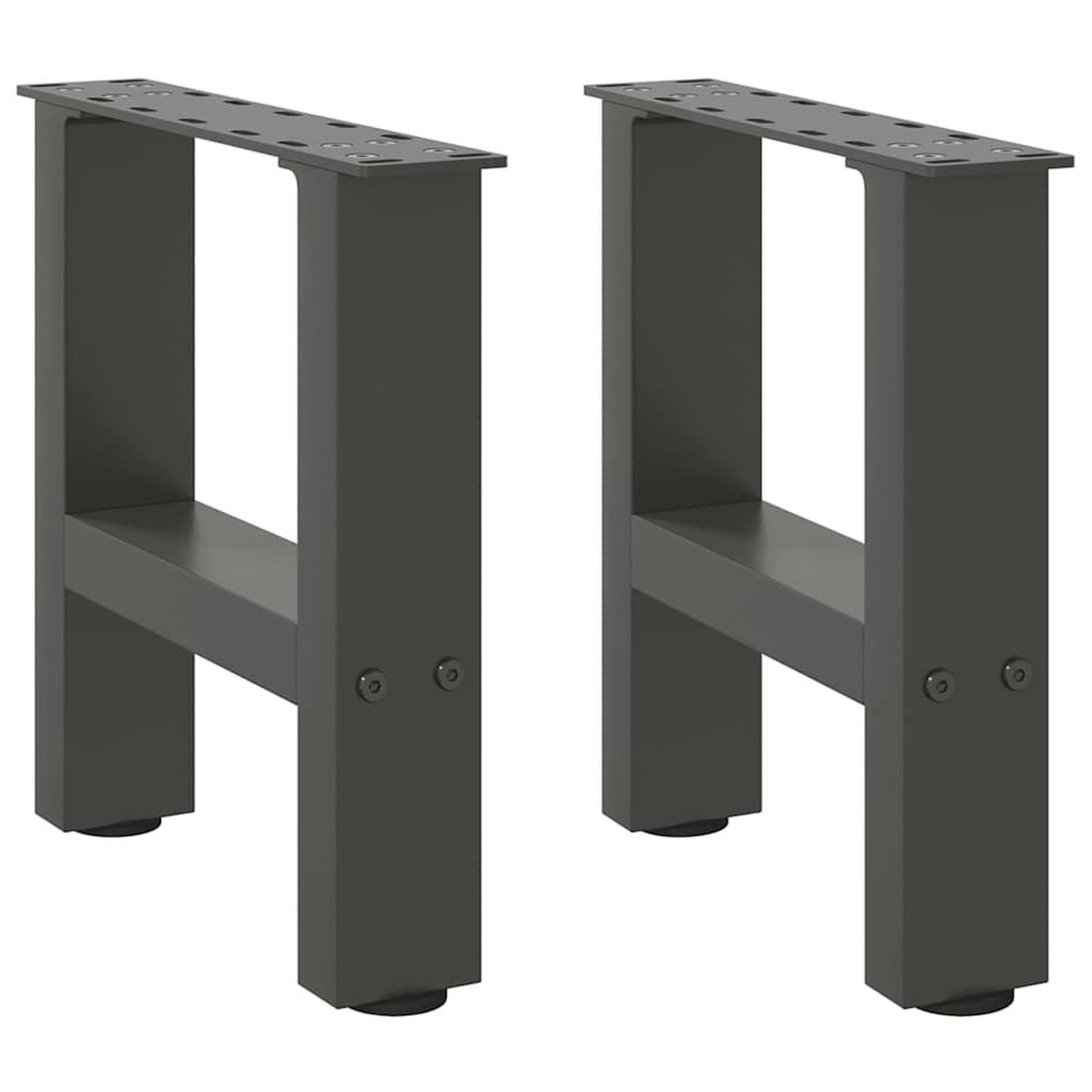 Voir la diapositive 2 : VIDAXL Pieds de table basse anthracite 2 pcs 30x(30-31) cm acier